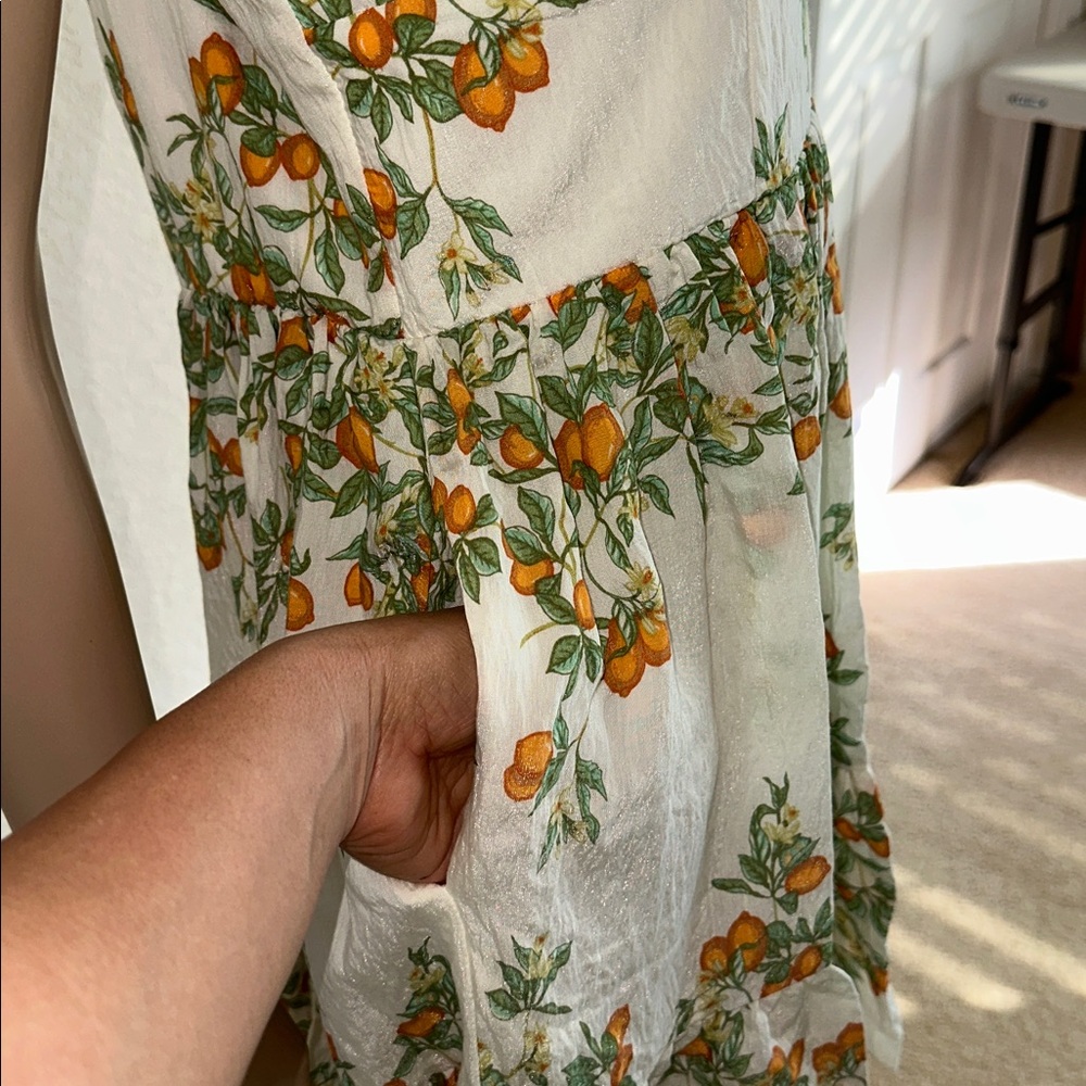 NWT Taylor Cream Mini Dress with Orange Blossom Print Size 10 - Picture 6 of 14